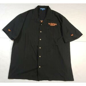 DB Kustom Trucks Antioch, IL SZ XL Black Hawaiian Shirt Orange Embroidered QC